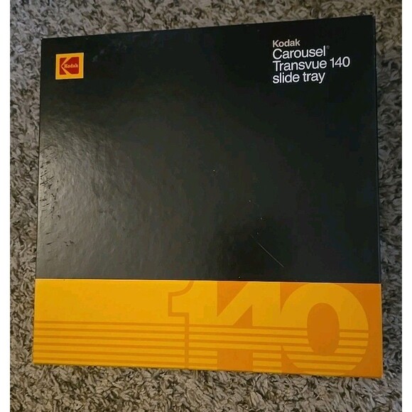 Vintage Kodak Carousel Transvue 140 Slide Tray with Original Box Gray For Slides - Picture 1 of 11
